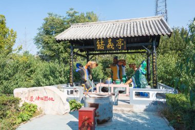Hebei, Çin - 13 Ekim 2015: Zhangfei Tapınağı. ünlü tarihi bir site Zhuozhou, Hebei, Çin.