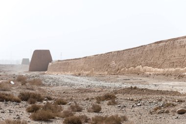 Gansu, Çin - 14 Nisan 2015: Great Wall, Jiayuguan Pass (Unesco Dünya Mirası Sit Alanı). ünlü tarihi bir site içinde: Gansu, China.