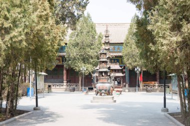 Gansu, Çin - 08 Nis 2015: Haizang Tapınağı. ünlü tarihi bir site: Wuwei, Gansu, China.