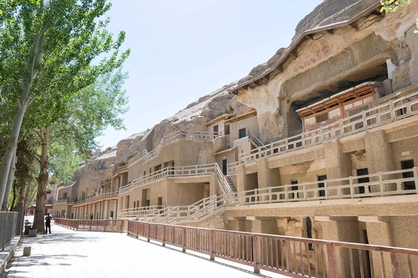 GANSU, CHINE - 30 avril 2015 : Grottes de Mogao. un site historique célèbre à Dunhuang, Gansu, Chine . — Photo