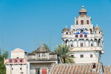 Gunagdong, Çin - 18 Aralık 2015: Jingjiangli Village(Unesco World Heritage site). Kaiping, Guangdong, Çin için ünlü tarihi bir site.