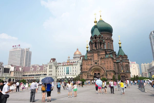 Heilongjiang, Čína - 20 Čec 2015: Saint Sophia Cathedral. slavné historické místo v Harbin, Heilongjiang, Čína. — Stock fotografie