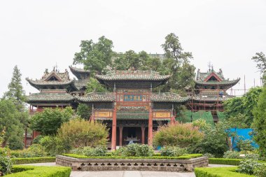 Shanxi, Çin - 24 Ağustos 2015: Xiezhou Guandi Tapınağı. Yuncheng, Shanxi, Çin ünlü tarihi bir site.
