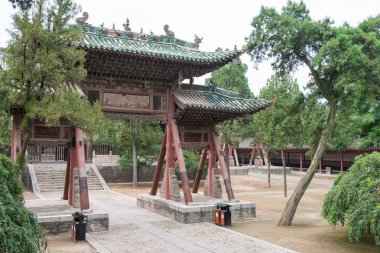 Shanxi, Çin - 24 Ağustos 2015: Xiezhou Guandi Tapınağı. Yuncheng, Shanxi, Çin ünlü tarihi bir site.