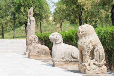 Shanxi, Çin - 25 Ağustos 2015: Sima Guang mezar Sima Guang Tapınağı (Sima Wengong CI). Yuncheng, Shanxi, Çin ünlü tarihi bir site.