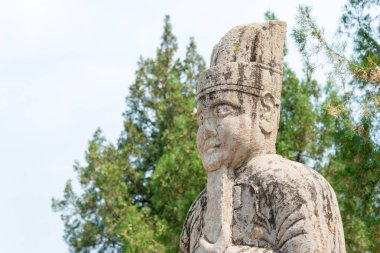 Shanxi, Çin - 25 Ağustos 2015: Sima Guang mezar Sima Guang Tapınağı (Sima Wengong CI). Yuncheng, Shanxi, Çin ünlü tarihi bir site.