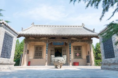 Shanxi, Çin - 23 Ağustos 2015: Guangong Temple(Guandi Temple), İmparator Shun mezar Soenic nokta. Yuncheng, Shanxi, Çin ünlü tarihi bir site.