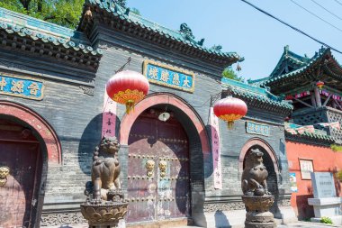 Shanxi, Çin - 14 Eylül 2015: Chongshan Tapınağı. Taiyuan Shanxi, Çin ünlü tarihi bir site.