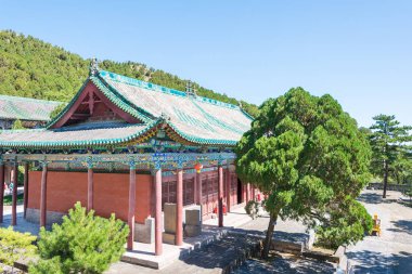 Shanxi, Çin - 12 Eylül 2015: Duofu Tapınağı. Taiyuan Shanxi, Çin ünlü tarihi bir site.