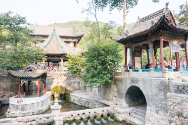 Shanxi, Çin - 27 Eylül 2015: Jinci Tapınağı. Taiyuan Shanxi, Çin ünlü tarihi bir site.