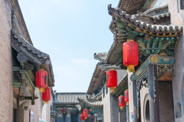 Shanxi, Çin - 07 Eyl 2015: Caojia köşk. ünlü tarihi bir site: Taigu, Shanxi, China.