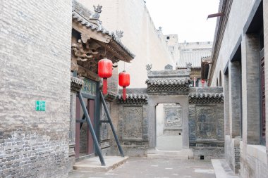 Shanxi, Çin - 06 Eylül 2015: Qujia köşk. ünlü tarihi bir site County Qi, Jinzhong, Shanxi, China.
