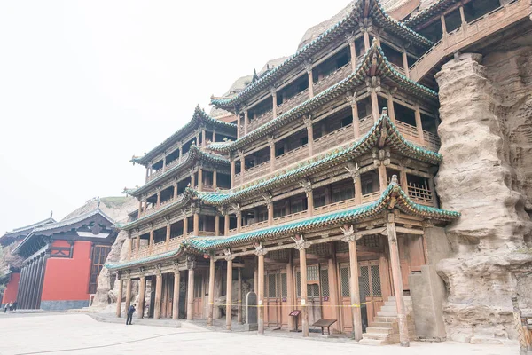 SHANXI, CHINA - September 17 2015: Gua Yungang (Situs Warisan Dunia UNESCO). sebuah situs bersejarah terkenal di Datog, Shanxi, China . — Stok Foto