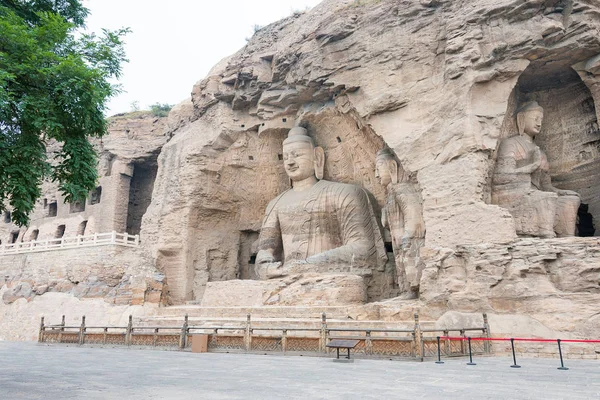 SHANXI, CINA - 17 settembre 2015: Grotte di Yungang (patrimonio mondiale dell'UNESCO). un famoso sito storico a Datog, Shanxi, Cina . — Foto Stock