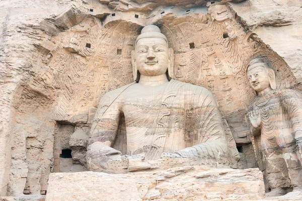 Shanxi, Çin - 17 Eylül 2015: Yungang mağarasını (Unesco Dünya Mirası Sit Alanı). ünlü tarihi bir site: Datog, Shanxi, China.