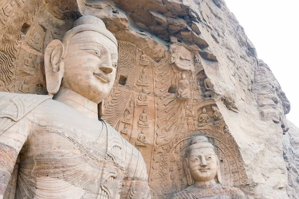 SHANXI, CHINA - 17 de setembro de 2015: Yungang Grottoes (Patrimônio Mundial da UNESCO). um local histórico famoso em Datog, Shanxi, China . — Fotografia de Stock