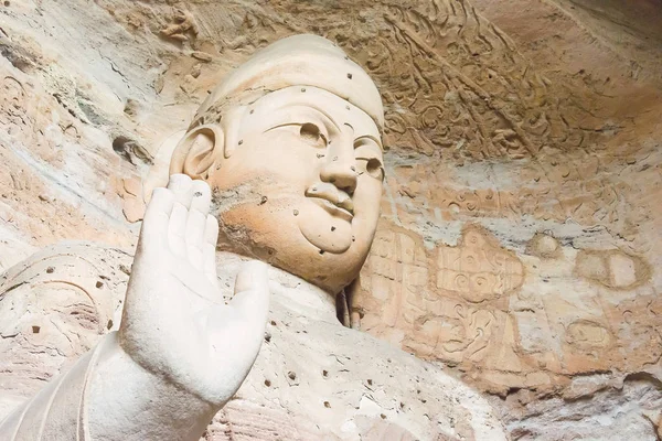 SHANXI, CINA - 17 settembre 2015: Statue Budda alle Grotte di Yungang (Patrimonio dell'Umanità UNESCO). un famoso sito storico a Datog, Shanxi, Cina . — Foto Stock