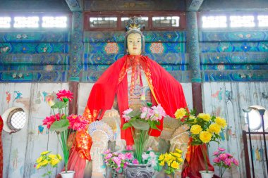 Shanxi, Çin - 15 Eylül 2015: Niangzi Pass(Niangziguan), heykeller. 