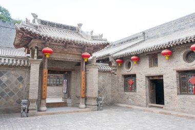 Shanxi, Çin - 29 Ağustos 2015: Gucheng Dayuan(Folk Museum). ünlü tarihi bir site Linfen, Shanxi, China.