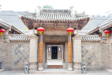 Shanxi, Çin - 29 Ağustos 2015: Gucheng Dayuan(Folk Museum). ünlü tarihi bir site Linfen, Shanxi, China.