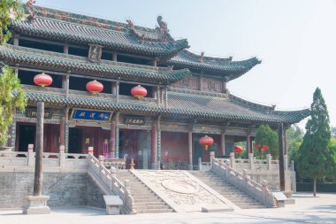 Shanxi, Çin - 29 Ağustos 2015: Yao Tapınağı. ünlü tarihi bir site Linfen, Shanxi, China.