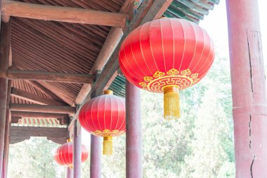 Shanxi, China - 29 Ağustos 2015: Fener Yao Tapınağı'nda. ünlü tarihi bir site Linfen, Shanxi, China.