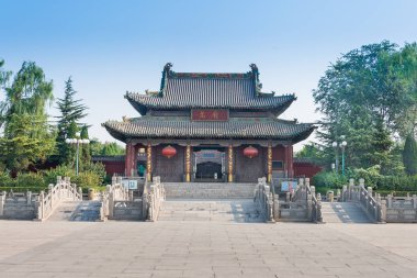 Shanxi, Çin - 29 Ağustos 2015: Yao Tapınağı. ünlü tarihi bir site Linfen, Shanxi, China.