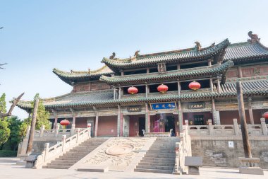 Shanxi, Çin - 29 Ağustos 2015: Yao Tapınağı. ünlü tarihi bir site Linfen, Shanxi, China.