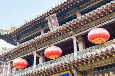 Shanxi, Çin - 29 Ağustos 2015: Yao Tapınağı. ünlü tarihi bir site Linfen, Shanxi, China.