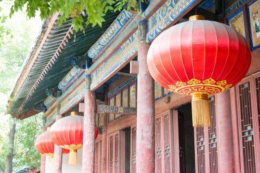 Shanxi, China - 29 Ağustos 2015: Fener Yao Tapınağı'nda. ünlü tarihi bir site Linfen, Shanxi, China.