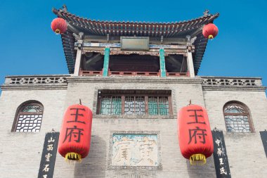 Shanxi, Çin - 05 Eylül 2015: Wang aile avlusuna gelsinler. ünlü tarihi bir site içinde Lingshi, Jinzhong, Shanxi, China.