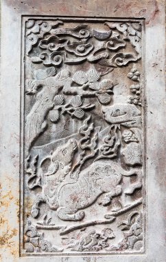 Shanxi, Çin - 05 Eylül 2015: Wang aile Courtyard yardım. ünlü tarihi bir site içinde Lingshi, Jinzhong, Shanxi, China.