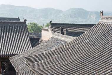 Shanxi, Çin - 05 Eylül 2015: Wang aile avlusuna gelsinler. ünlü tarihi bir site içinde Lingshi, Jinzhong, Shanxi, China.