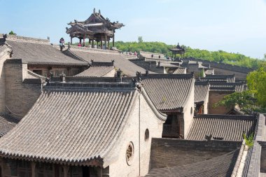 Shanxi, Çin - 05 Eylül 2015: Wang aile avlusuna gelsinler. ünlü tarihi bir site içinde Lingshi, Jinzhong, Shanxi, China.