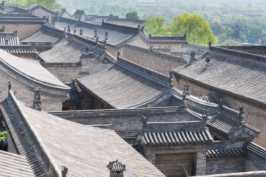 Shanxi, Çin - 05 Eylül 2015: Wang aile avlusuna gelsinler. ünlü tarihi bir site içinde Lingshi, Jinzhong, Shanxi, China.