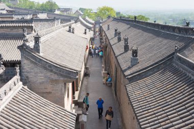 Shanxi, Çin - 05 Eylül 2015: Wang aile avlusuna gelsinler. ünlü tarihi bir site içinde Lingshi, Jinzhong, Shanxi, China.