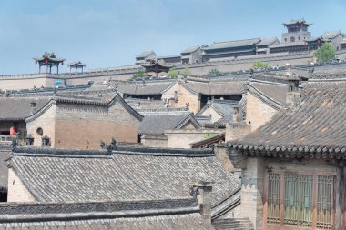 Shanxi, Çin - 05 Eylül 2015: Wang aile avlusuna gelsinler. ünlü tarihi bir site içinde Lingshi, Jinzhong, Shanxi, China.