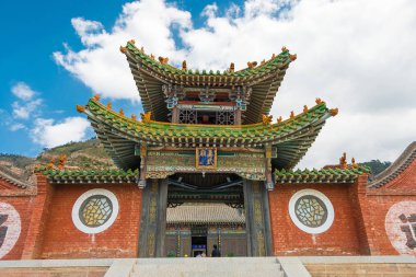 Shanxi, Çin - 19 Eylül 2015: Heng Shan. ünlü bir manzara içinde Hunyuan, Datong, Shanxi, China.
