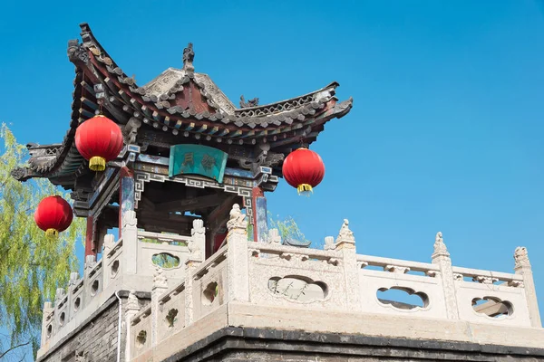 SHANXI, CINA 05 / 09 / 2015: Cortile della famiglia Wang. un famoso sito storico a Lingshi, Jinzhong, Shanxi, Cina . — Foto Stock