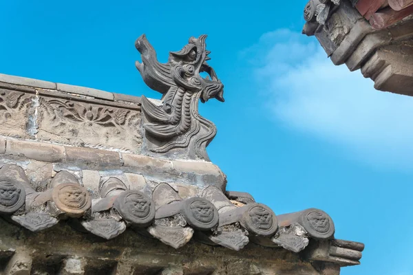 SHANXI, CINA 05 / 09 / 2015: Cortile della famiglia Wang. un famoso sito storico a Lingshi, Jinzhong, Shanxi, Cina . — Foto Stock