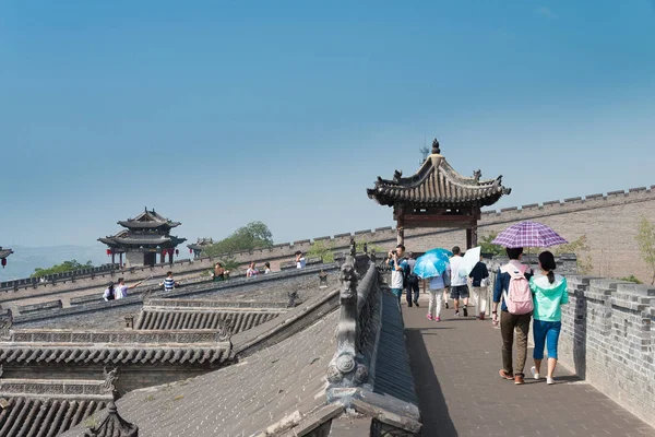 SHANXI, CINA 05 / 09 / 2015: Cortile della famiglia Wang. un famoso sito storico a Lingshi, Jinzhong, Shanxi, Cina . — Foto Stock
