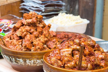 Sichuan, Çin - Mar 28 2015: Zhaohua antik kenti. ünlü tarihi bir site Guangyuan, Sichuan, Çin.