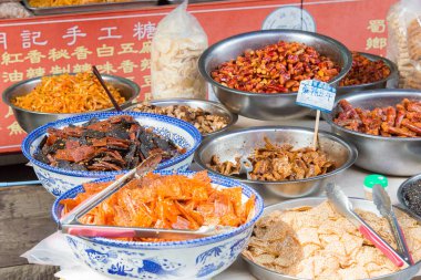 Sichuan, Çin - Mar 28 2015: Zhaohua antik kenti. ünlü tarihi bir site Guangyuan, Sichuan, Çin.