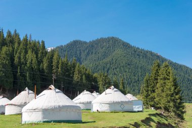 Doğu Türkistan, Çin - 10 Mayıs 2015: Nanshan mera. Urumçi, Xinjiang, China ünlü bir manzarada.