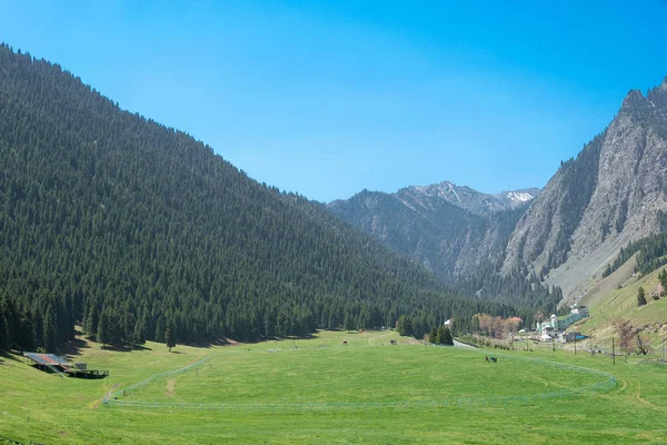 Doğu Türkistan, Çin - 10 Mayıs 2015: Nanshan mera. Urumçi, Xinjiang, China ünlü bir manzarada.