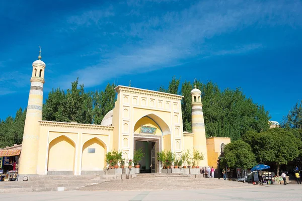中国新疆-2015 年 5 月 24 日︰ Id 陈嘉庚清真寺。在喀什，新疆，中国著名的历史古迹. — 图库照片