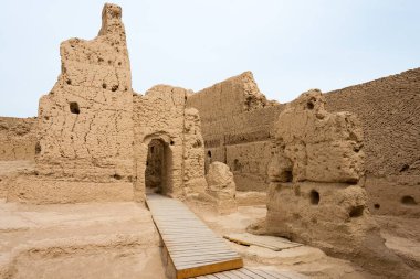 Doğu Türkistan, Çin - 04 Mayıs 2015: Site Yar City (Yarğol harabeleri). ünlü Dünya Mirasları Turfan, Doğu Türkistan, Çin içinde.