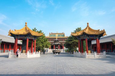 İç Moğolistan, Çin - 13 Ağustos 2015: Xilitu Zhao Temple(Shiretu Juu). Hohhot, Inner Mongolia, China içinde ünlü tarihi bir site.