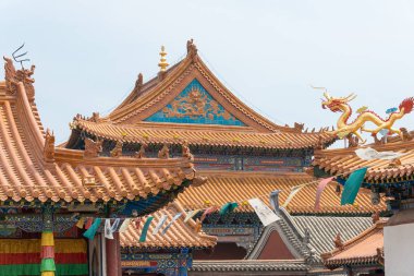 İç Moğolistan, Çin - 13 Ağustos 2015: Dazhao rahipleri. Hohhot, Inner Mongolia, China içinde ünlü tarihi bir site.