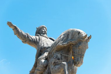 İç Moğolistan, Çin - 10 Ağustos 2015: Kubilay Han heykel Kubilay Meydanı'Zhenglan Banner, Xilin Gol, Inner Mongolia, China.
